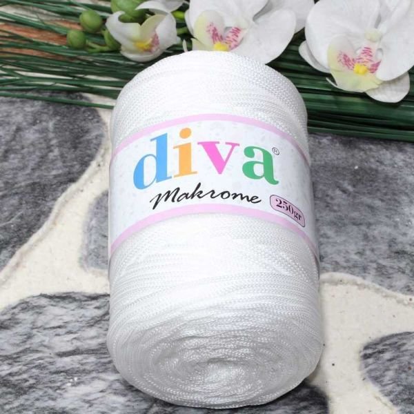 Diva Polip Makrome İpi  01 Beyaz