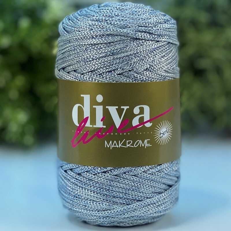 Diva Makrome İpi Simli 60M Açık Mavi Gri