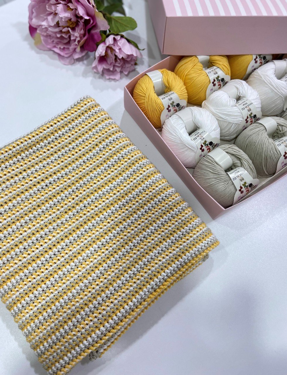 Basic Örgü Bebek Battaniye Kiti Sarı