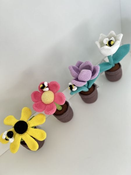 Amigurumi Saksıda Çiçekler