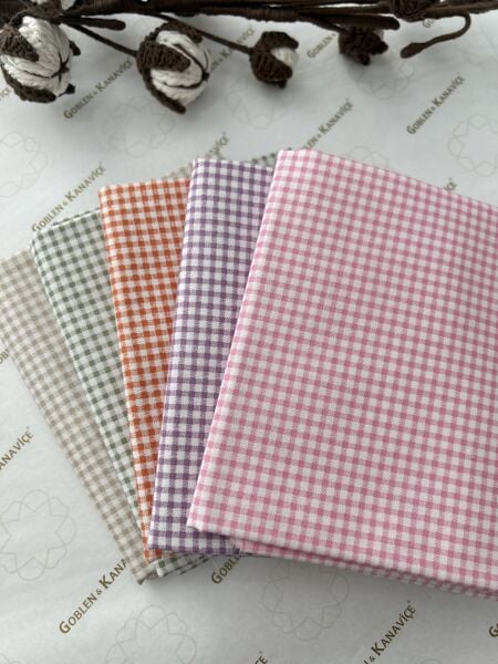 Desenli Poplin Kumaş Setleri 5 Parça (50x110cm) No:33