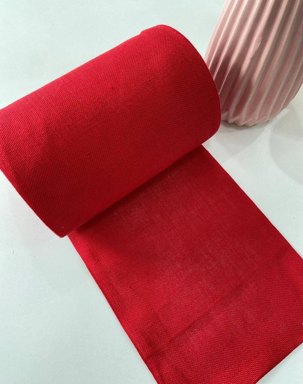İşleme Keten Bordür 20 cm Kırmızı