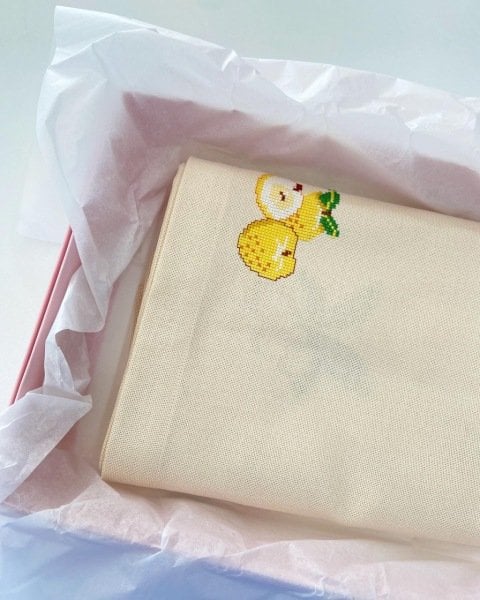 Meyveli Kare Mutfak Masa örtüsü Kanaviçe Malzeme Kiti