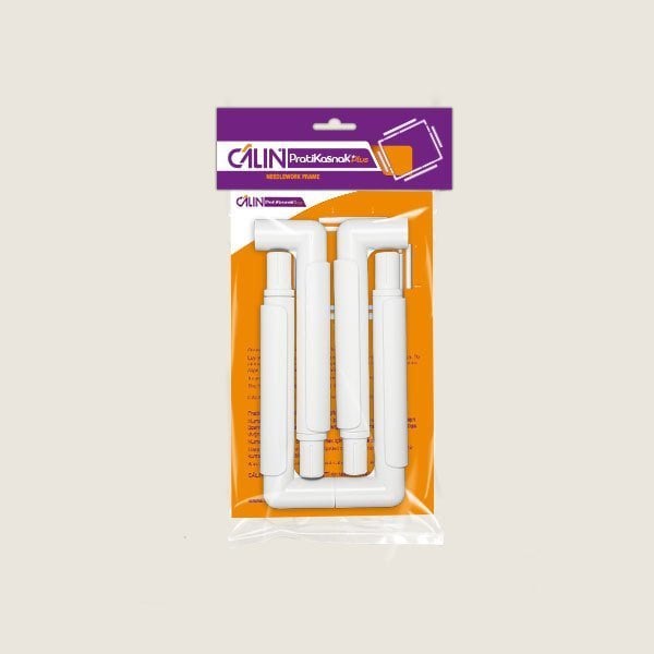 Calin Nakış Kasnağı 20cm x 20cm Beyaz Klips