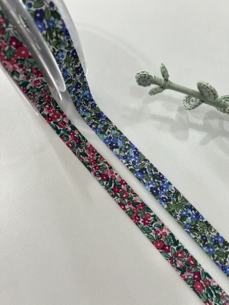 Pamuk Kenar Biyesi Bahar Desenli 18mm