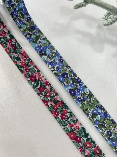 Pamuk Kenar Biyesi Bahar Desenli 18mm