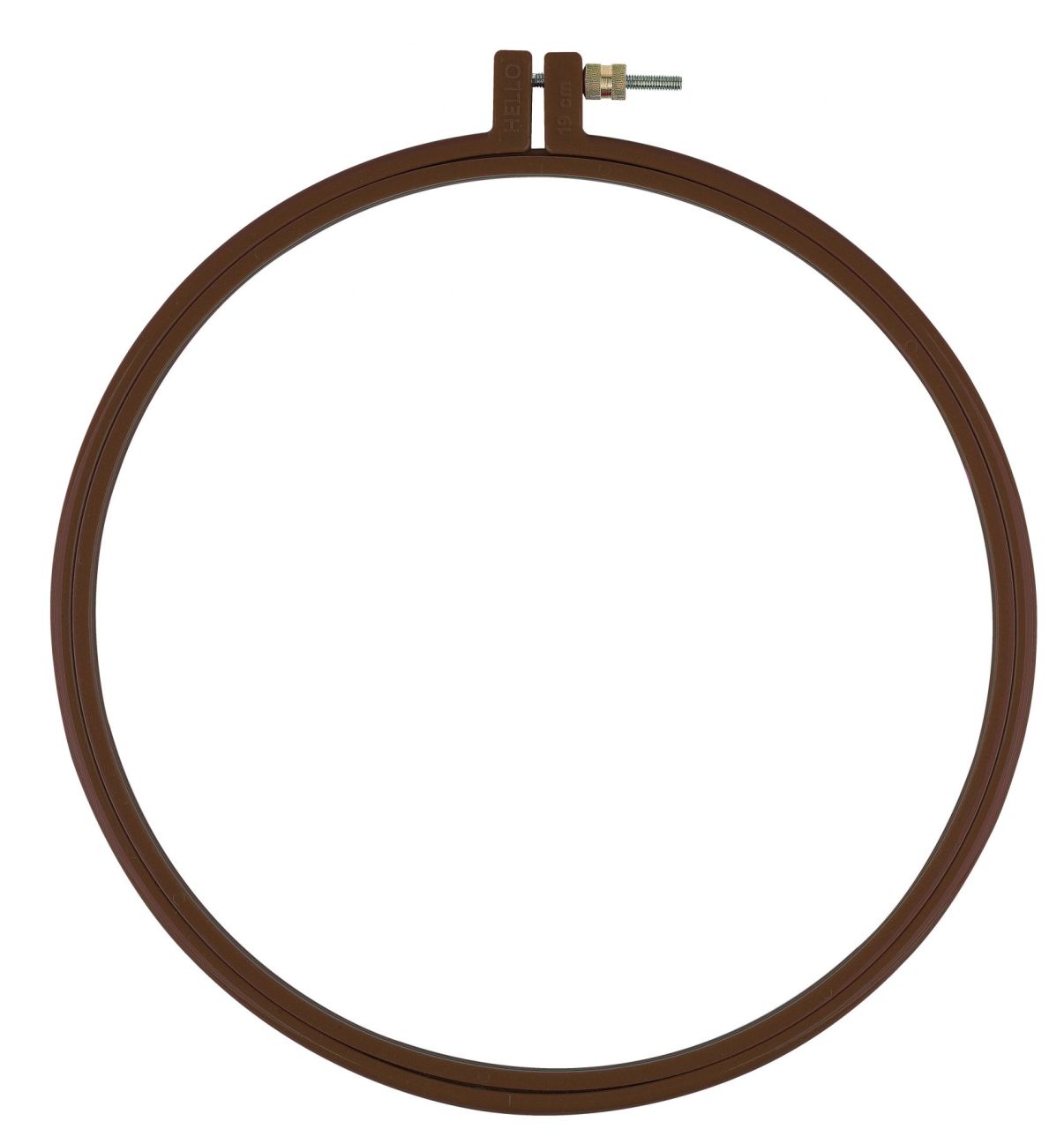 Hello Vidalı Plastik Nakış Kasnağı Kahverengi 19 cm