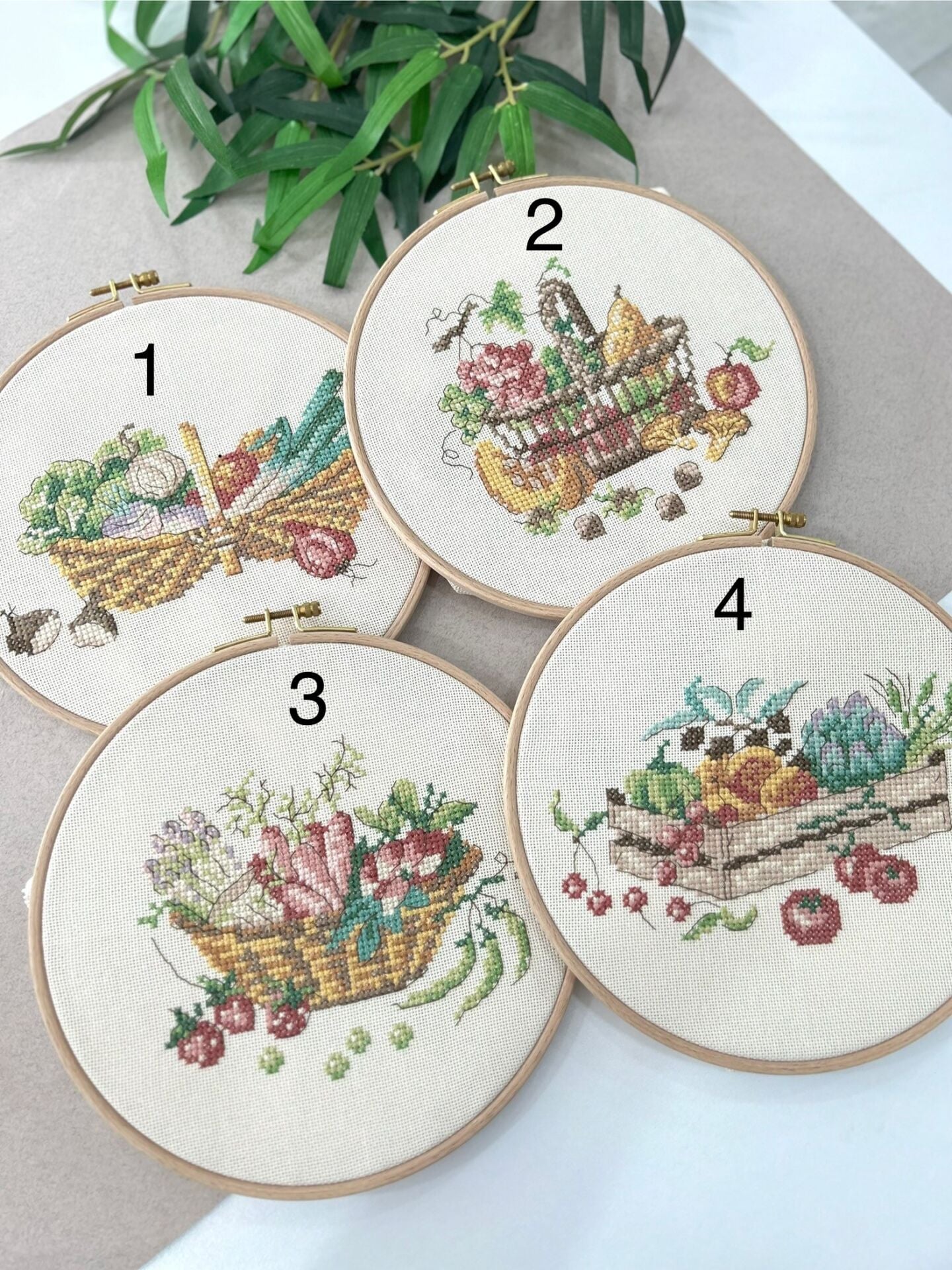 Meyve Sebze İşlemeli Kanaviçe Malzeme Kiti