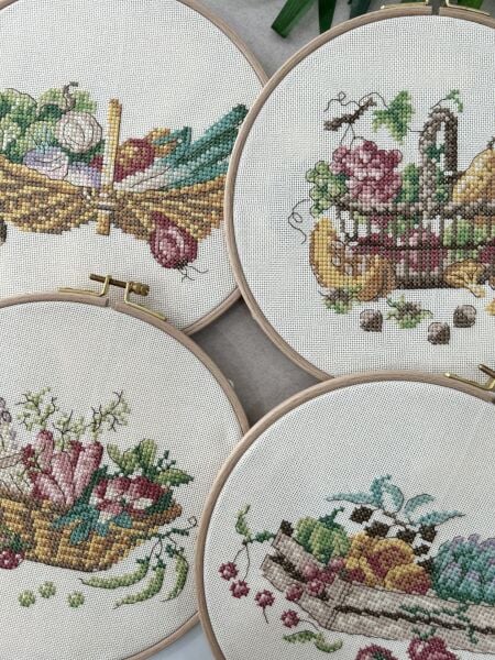 Meyve Sebze İşlemeli Kanaviçe Malzeme Kiti