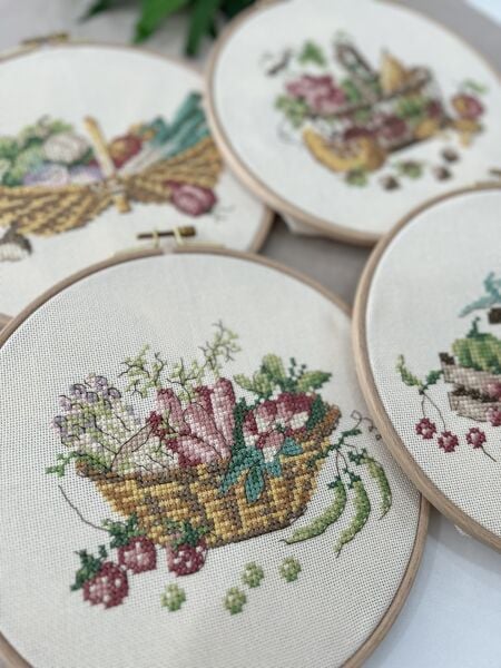 Meyve Sebze İşlemeli Kanaviçe Malzeme Kiti