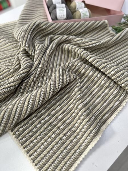 Basic Örgü Bebek Battaniye Kiti Grili