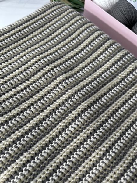 Basic Örgü Bebek Battaniye Kiti Grili