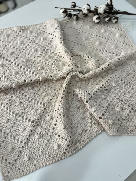 Düz Renk Örgü Battaniye