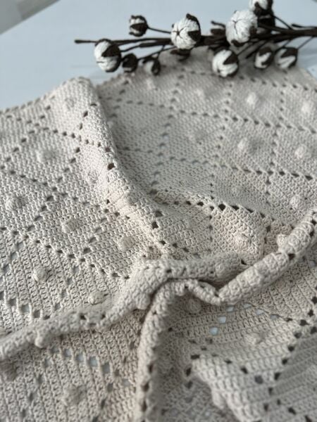 Düz Renk Örgü Battaniye