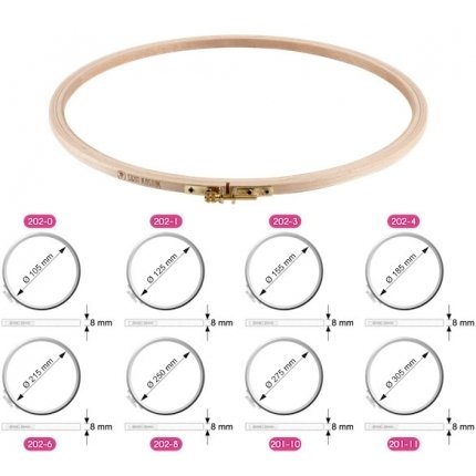 8 mm Vidalı Nakış Kasnağı 202 Serisi 202-4 (18,5 cm)