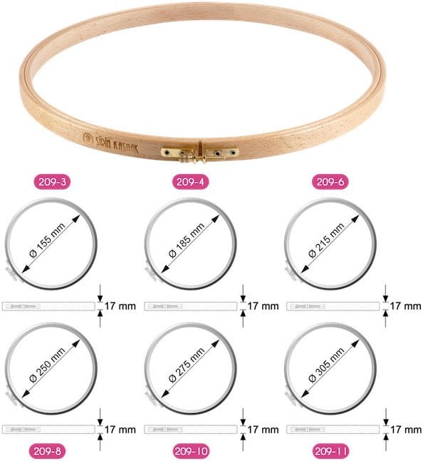 17 mm Vidalı Nakış Kasnağı 209 Serisi