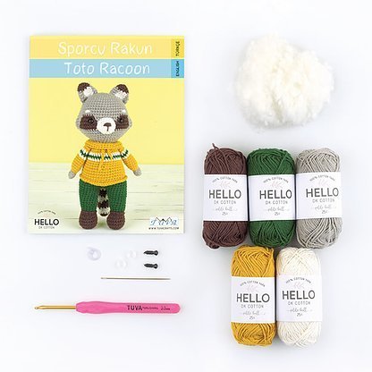 Amigurumi Seti - Sporcu Rakun SCF14