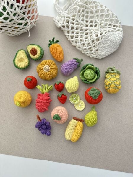 File Torbalı Meyve Seti, Amigurumi Oyuncak