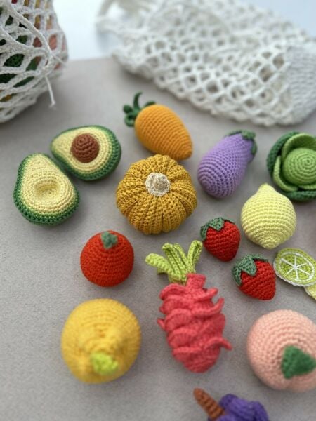 File Torbalı Meyve Seti, Amigurumi Oyuncak