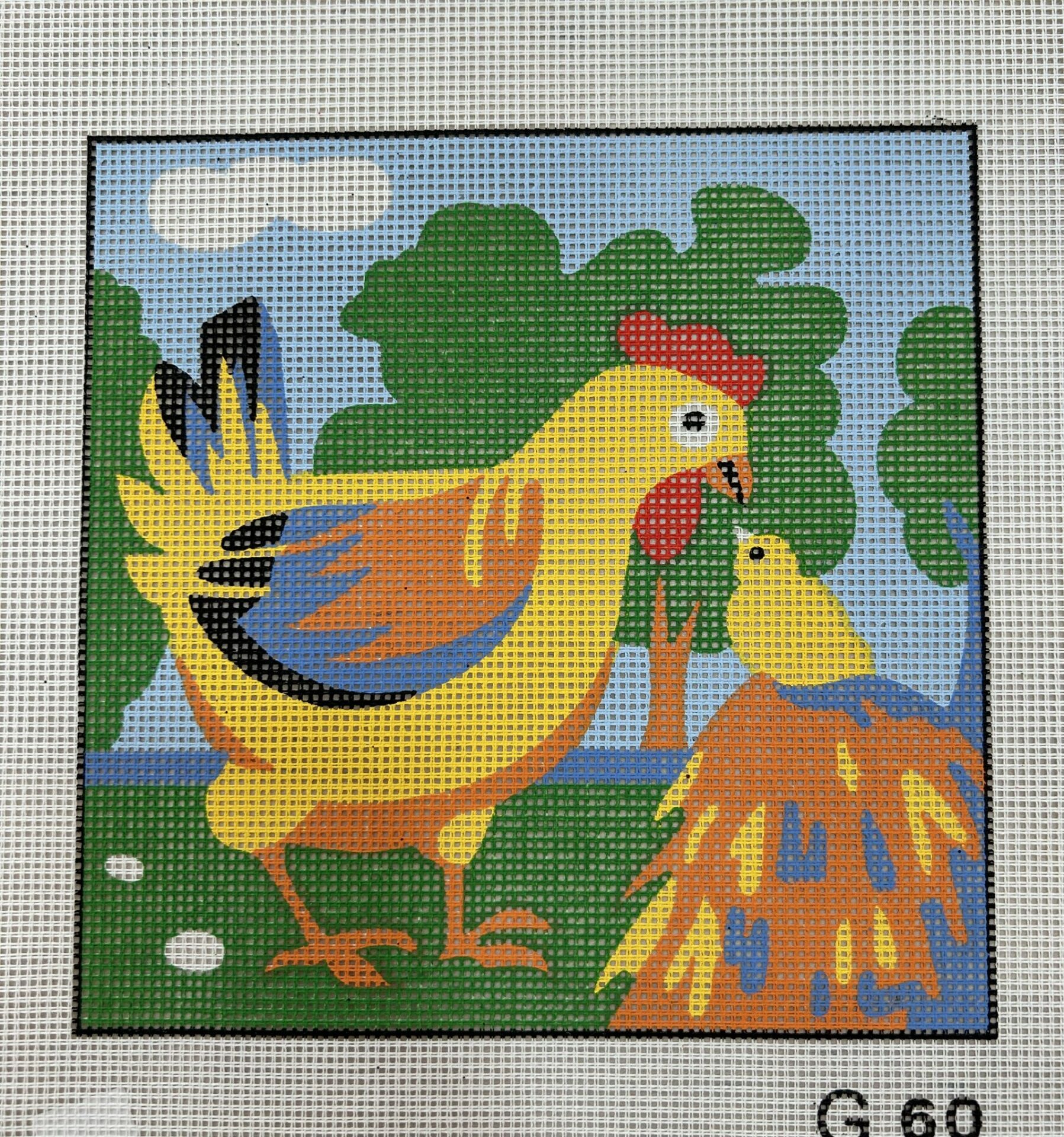 25x25 cm Diamant Baskılı Goblen Horoz