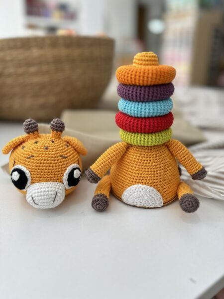 Amigurumi Yapboz Zürafa Oyuncak