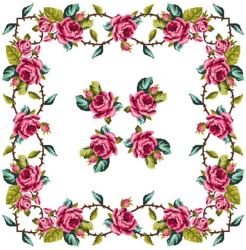 100x100 cm Gobelin Baskılı Goblen Kare Masa 03.16