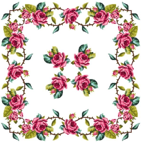 100x100 cm Gobelin Baskılı Goblen Kare Masa 03.16