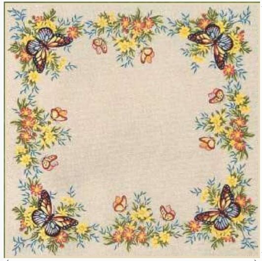 100x100 cm Gobelin Baskılı Goblen Kare Masa 03.15