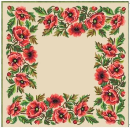 100x100 cm Gobelin Baskılı Goblen Kare Masa 03.23