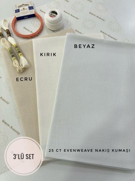 Evenweave Nakış İşlemelik Kumaş, 3'lü Set