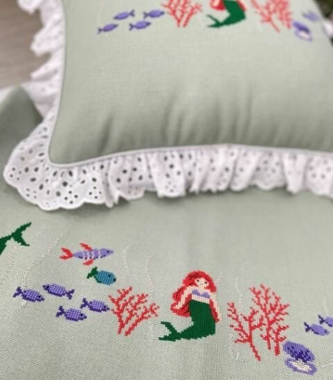 Deniz Kızı Bebek Pike Takımı Kanaviçe Malzeme Kiti