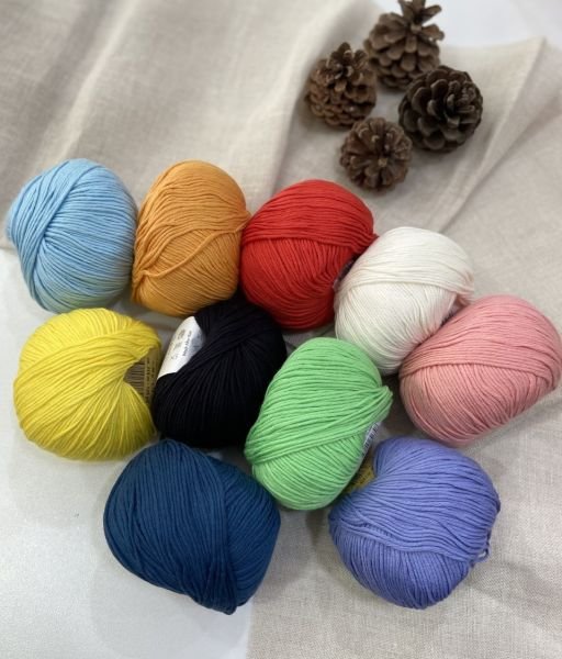 Gazzal Organic Baby Cotton Canlı Renkler İplik Seti 10 Adet