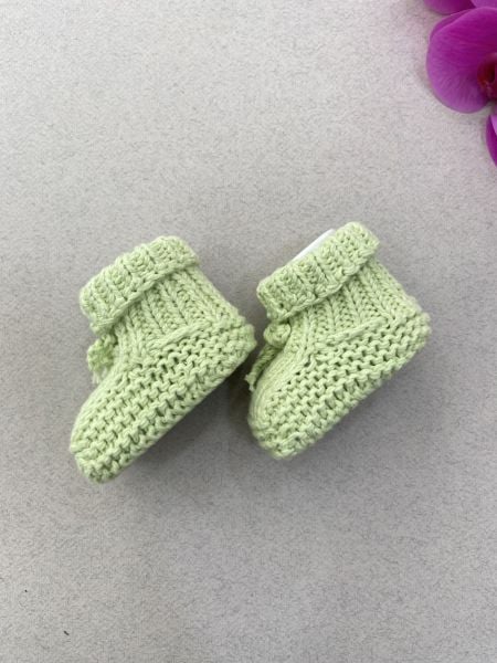 Örgü Bebek Patiği Yeşil