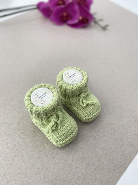 Örgü Bebek Patiği Yeşil