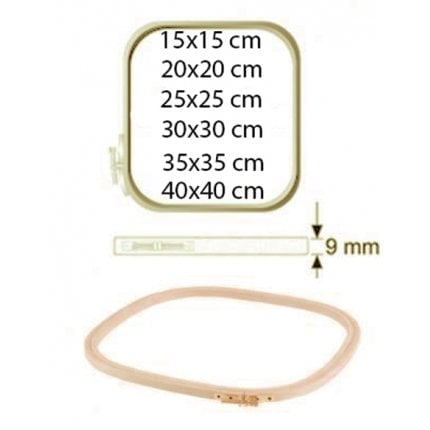 9 mm Vidalı Kare Nakış Kasnağı 202 Serisi