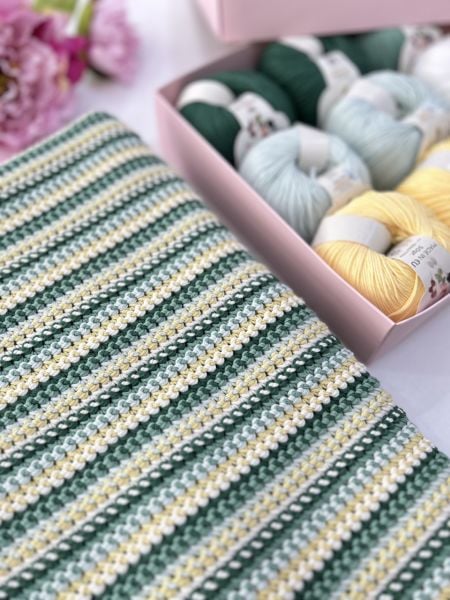 Basic Örgü Bebek Battaniye Kiti Yeşilli