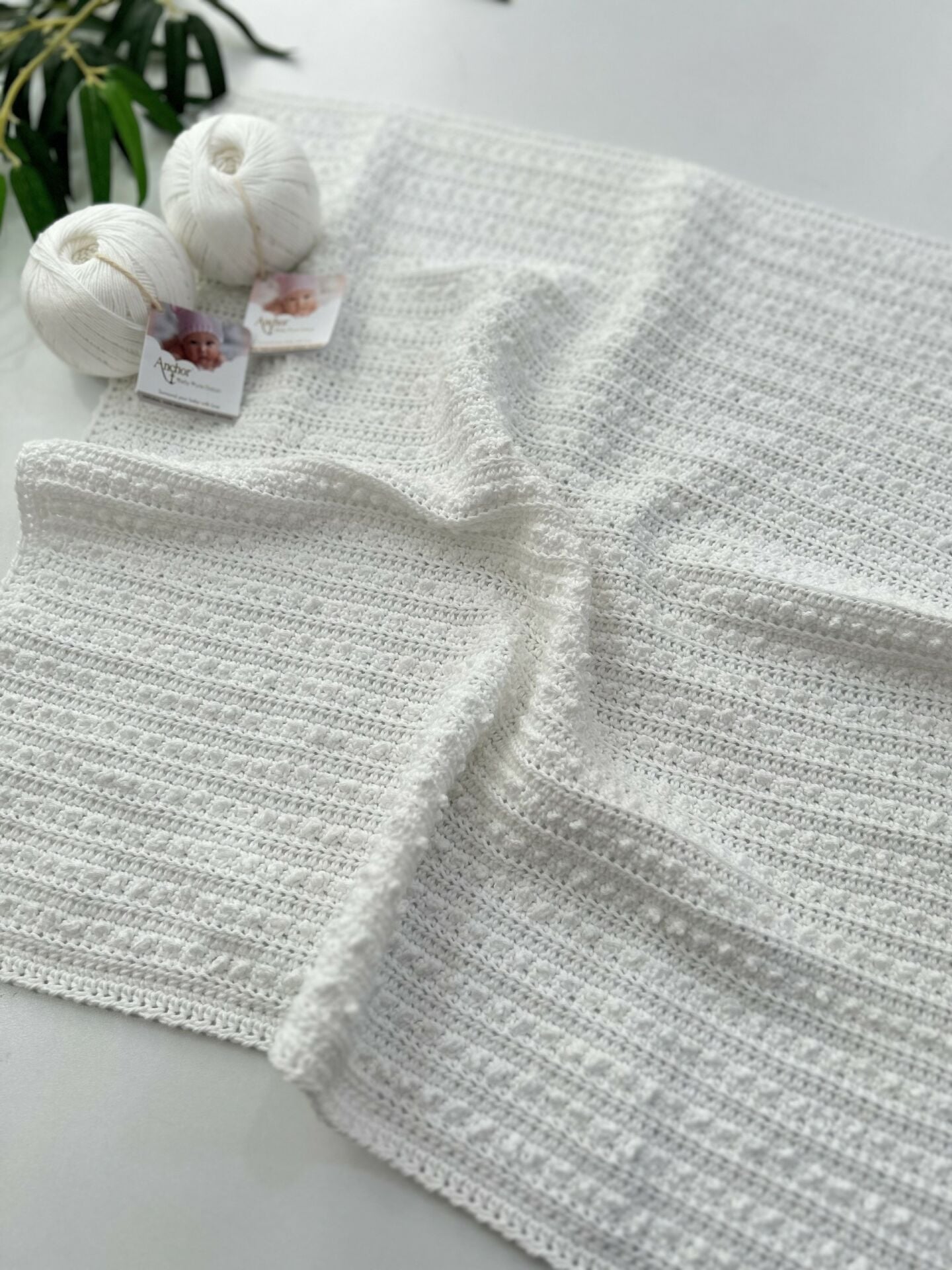 Fıstık Örgülü Yeni Doğan Puset Bebek Battaniye Malzeme Kiti