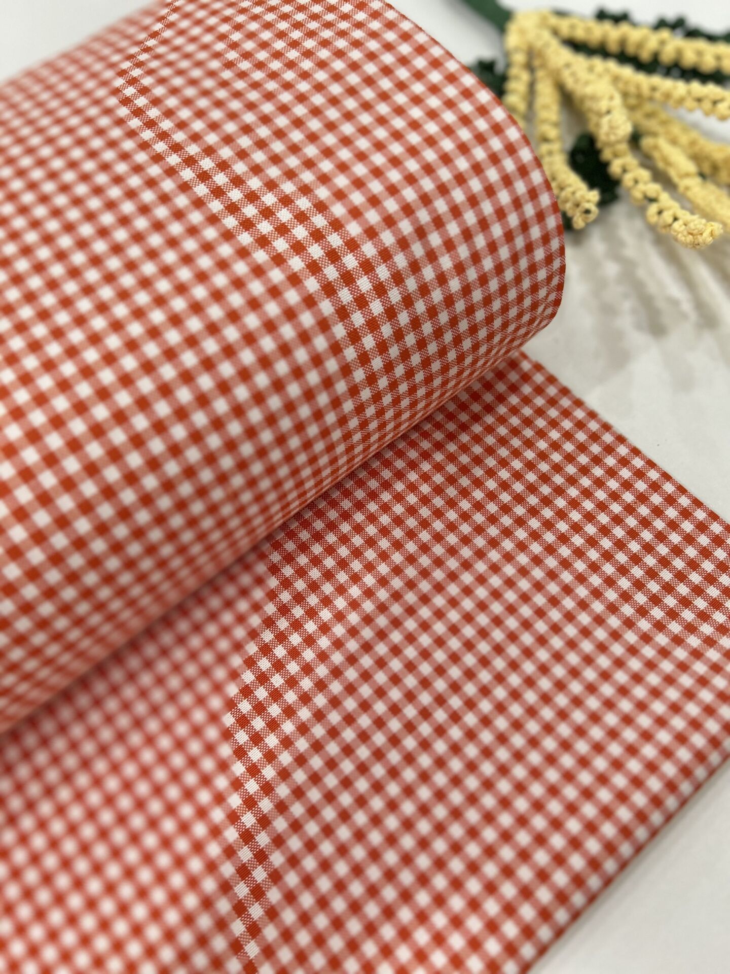 Ekose Koton Duck Kumaş Turuncu