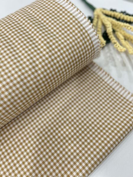 Ekose Koton Duck Kumaş Hardal