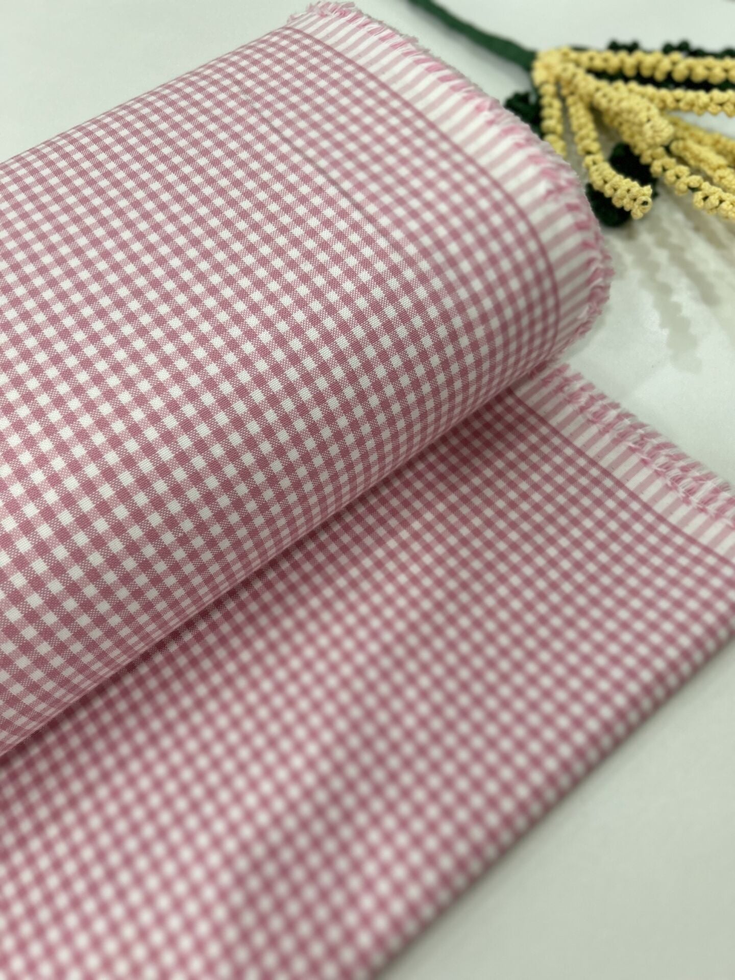 Ekose Koton Duck Kumaş Pembe