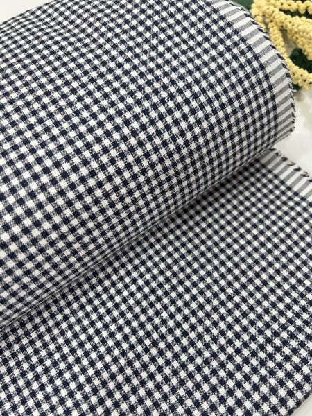 Ekose Koton Duck Kumaş Lacivert