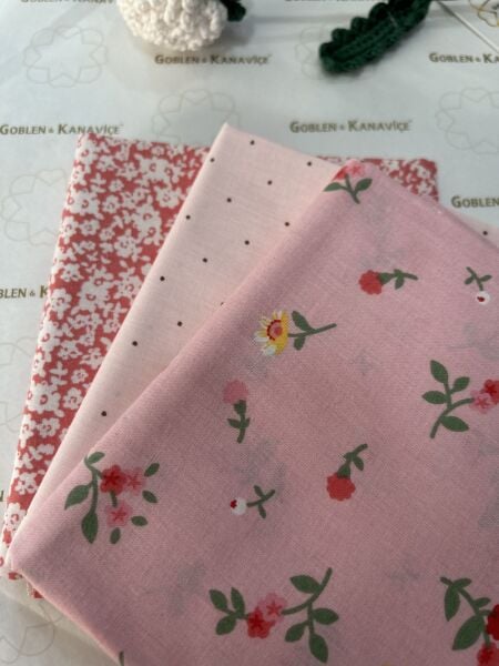 Desenli Poplin Kumaş Setleri 3 Parça (50x110cm) No:9