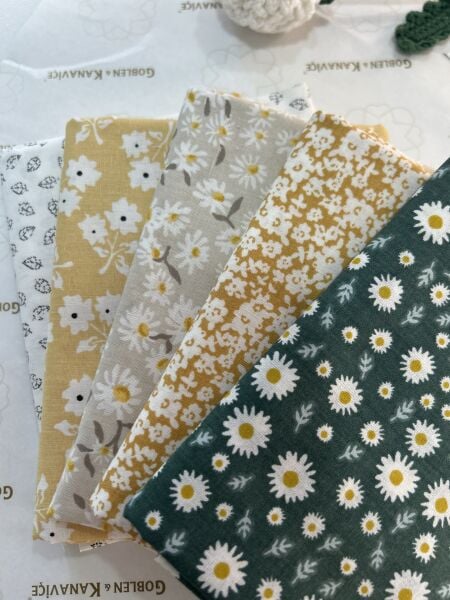 Desenli Poplin Kumaş Setleri 5 Parça (50x110cm) No:10