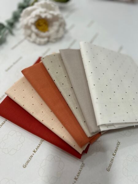Desenli Poplin Kumaş Setleri 6 Parça (50x110cm) No:29