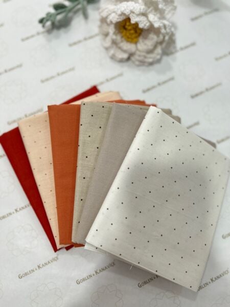 Desenli Poplin Kumaş Setleri 6 Parça (50x110cm) No:29