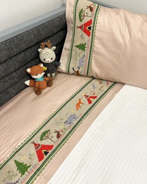 Orman Temalı Bebek Pike Kanaviçe Malzeme Kiti