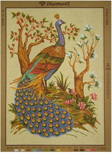 60x85 cm Diamant Baskılı Goblen C909