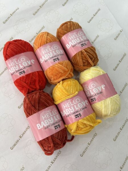 Hello Baby Love Şönil İplik Seti Sıcak Tonlar