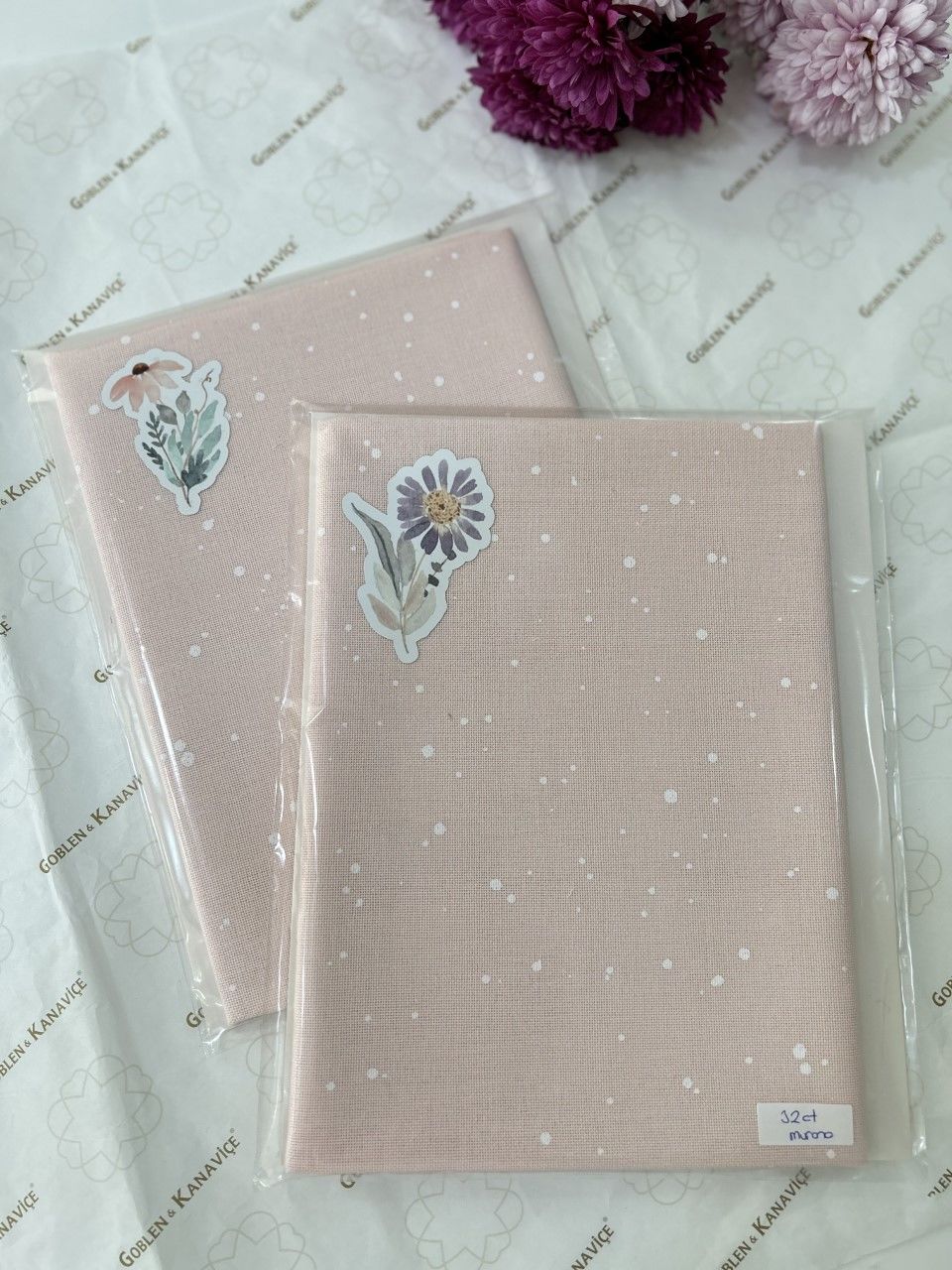 Zweigart 32 ct 50x70 cm Splash Pembe