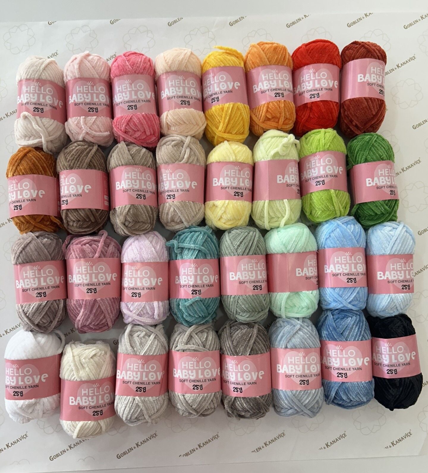 Hello Baby Love Şönil İplik Seti Tüm Renkler 32 adet